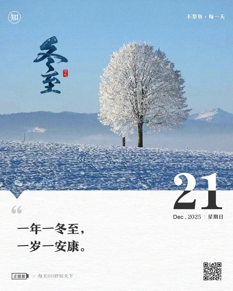 2025年12月21日，星期一，在这里每天60秒读懂世界！