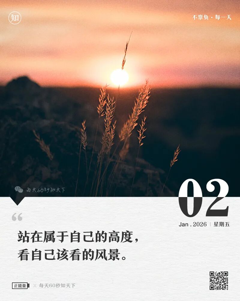 2026年01月02日，星期五，在这里每天60秒读懂世界！