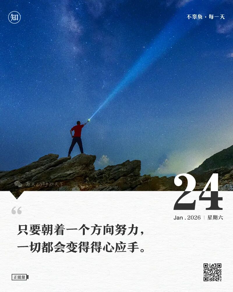 2026年01月24日，星期六，在这里每天60秒读懂世界！